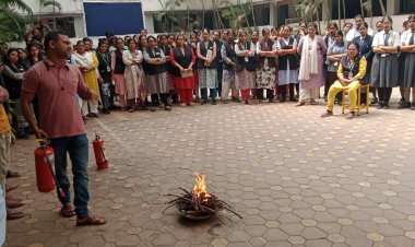 प्रियदर्शनी स्कूलमध्ये अग्निसुरक्षा प्रशिक्षण व प्रात्यक्षिक सराव