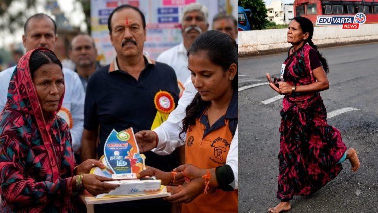 मुलीच्या शिक्षणासाठी ४७ वर्षीय आई अनवाणी पायाने धावली अन् मॅरेथॉन जिंकली