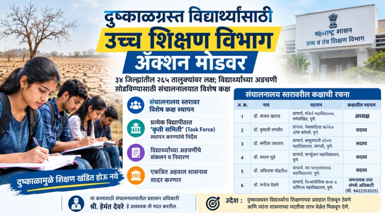 दुष्काळग्रस्त विद्यार्थ्यांसाठी उच्च शिक्षण विभाग ॲक्शन मोडवर