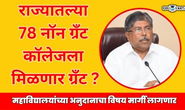 प्राध्यापकांसाठी गोड बातमी; त्या 78 नॉन-ग्रँट कॉलेजला मिळणार ग्रँट?