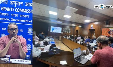 UGC Chairman Jagadesh Kumar attends a review meeting with Vice Chancellors of Deemed to be Universities