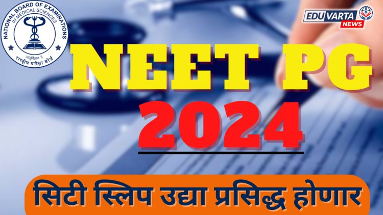 NEET PG 2024 : सिटी स्लिप  31 जुलैला प्रसिद्ध होणार