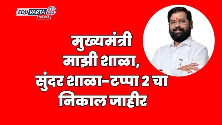 मुख्यमंत्री माझी शाळा, सुंदर शाळा-टप्पा २ चा निकाल जाहीर; ZP शाळा धानोरे, प्रभात किड्स स्कूल - सोमठाणा राज्यात प्रथम