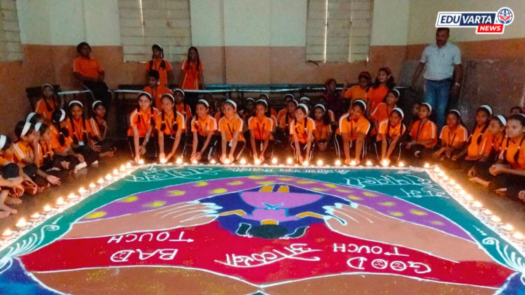 ‘गुड टच बॅड टच’बाबत संदेश देत प्रतिभा पवार विद्यामंदिरात साजरा झाला दीपोत्सव