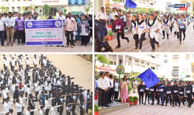 कॉलेजच्या विद्यार्थ्यांची मतदान जागृतीसाठी मॅरॅथॉन