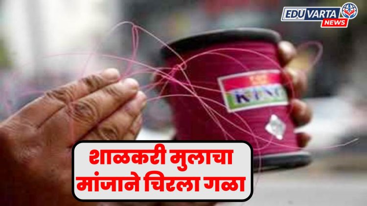 दुकानाला चाललेल्या शाळकरी मुलाचा मांजा दोऱ्याने चिरला गळा 