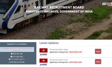 RRB : तंत्रज्ञ भरती प्रक्रियेसाठी आजपासून अर्ज भरण्यास सुरुवात; असा करा अर्ज