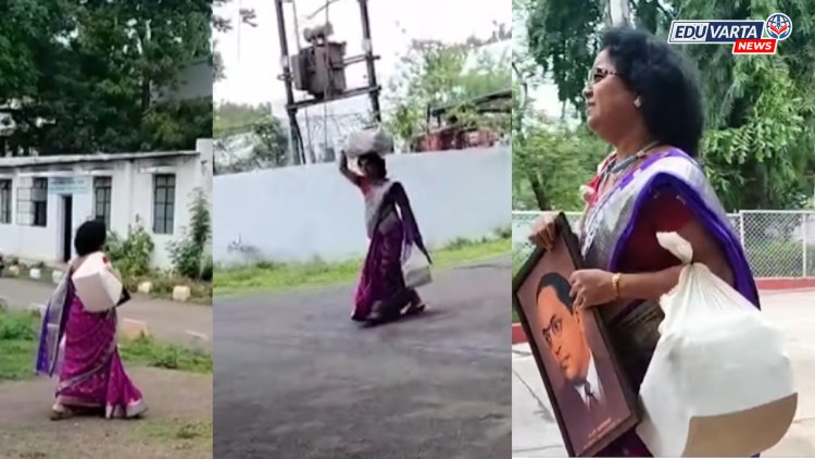 विद्यापीठ उपकुलसचिवांच्या डोक्यावर फाइलीचे गाठोडे; व्हिडीओ होतोय व्हायरल