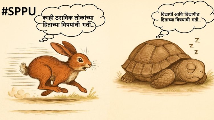 व्यवस्थापन परिषद सदस्याकडून कुलगुरूंना ससा- कासवाचे चित्र भेट