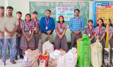 केंद्रीय विद्यालयाचा “एक मुट्ठी अनाज” हा प्रेरणादायी उपक्रम; गरजूंना आवश्यक वस्तूंचे वाटप
