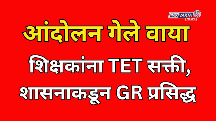 शिक्षकांच्या नोकऱ्या 100 टक्के जाणार; TET सक्तीचा जीआर निघाला, सर्वोच न्यायालयाच्या निर्णयाची अंमलबजावणी
