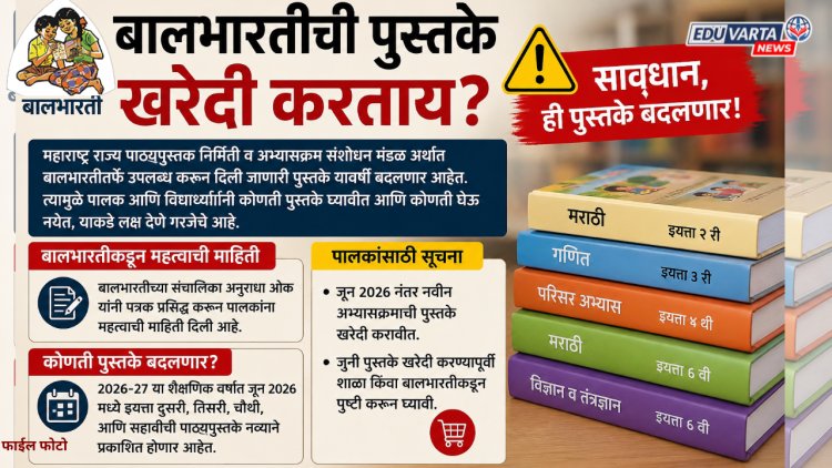 बालभारतीची पुस्तके खरेदी करताय? सावधान,ही पुस्तके बदलणार; नोंदवही बंधनकारक