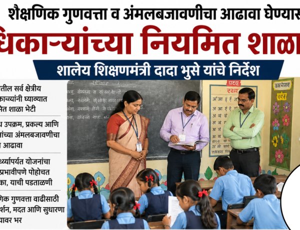 शिक्षण विभागाचा शाळा भेटीवर धडका; आठवड्याला पाच शाळांना भेटी देणार