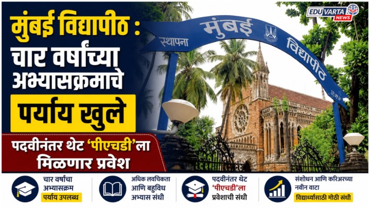 मुंबई विद्यापीठ : चार वर्षांच्या अभ्यासक्रमाचे पर्याय खुले, पदवीनंतर थेट ‘पीएचडी’ला मिळणार प्रवेश