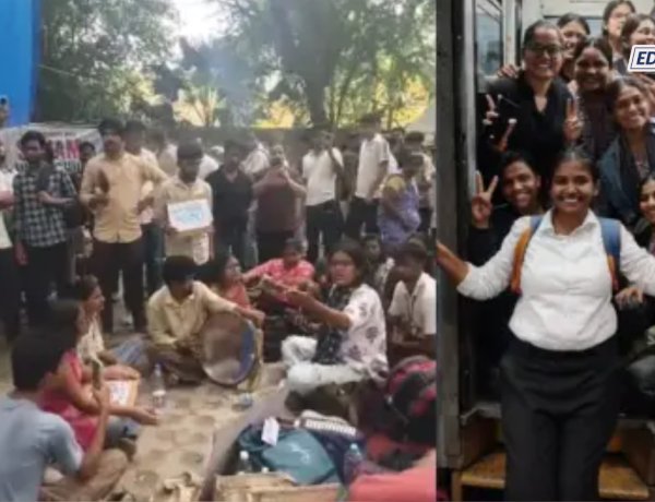 पुण्यातील २०० विद्यार्थ्यांनी 'चलो संसद' आंदोलनासाठी दिल्ली गाठली; शिक्षणमंत्री धर्मेंद्र प्रधान यांनी राजीनामा देण्याची मागणी