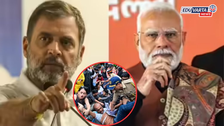 "पेपर लीक करणारे गुन्हेगार मोकाट, विद्यार्थ्यांना रस्त्यावर तुढवता;" राहुल गांधी यांची पंतप्रधान  युवक-विरोधी असल्याची टीका