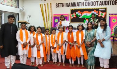 देशभक्तीपर समूहगीत स्पर्धेत रेणावीकर विद्यामंदिर शाळेला  प्रथम पारितोषिक