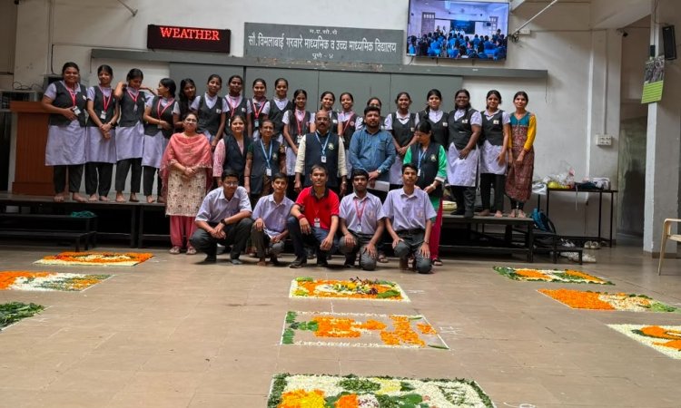 विमलाबाई गरवारे हायस्कूलमध्ये पर्यावरणपूरक रांगोळी स्पर्धा उत्साहात