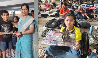 ‘बॅगलेस डे’ निमित्त विद्यार्थ्यांनी साकारल्या पर्यावरणपूरक गणेशमूर्ती