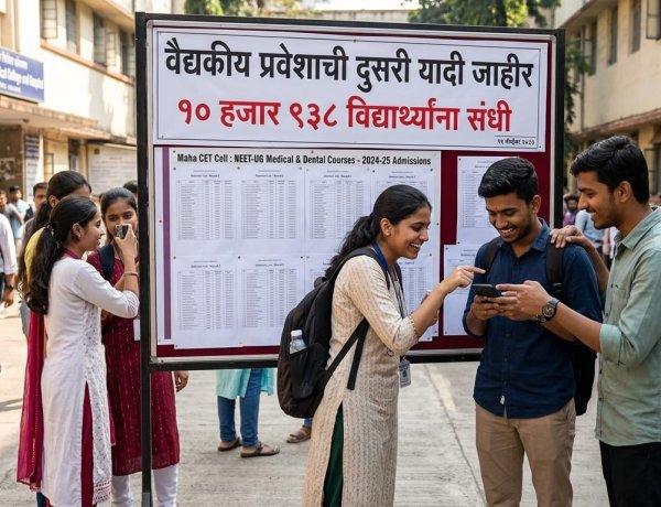 वैद्यकीय प्रवेशाची दुसरी यादी जाहीर; १० हजार ९३८ विद्यार्थ्यांना संधी