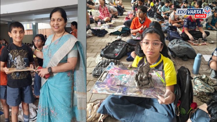 ‘बॅगलेस डे’ निमित्त विद्यार्थ्यांनी साकारल्या पर्यावरणपूरक गणेशमूर्ती